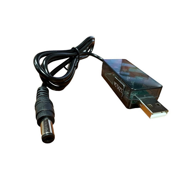 Адаптер XoKo USB-DC (M/M), 5/12В, 0.8 м, Black (DC-5-12-1,5A)