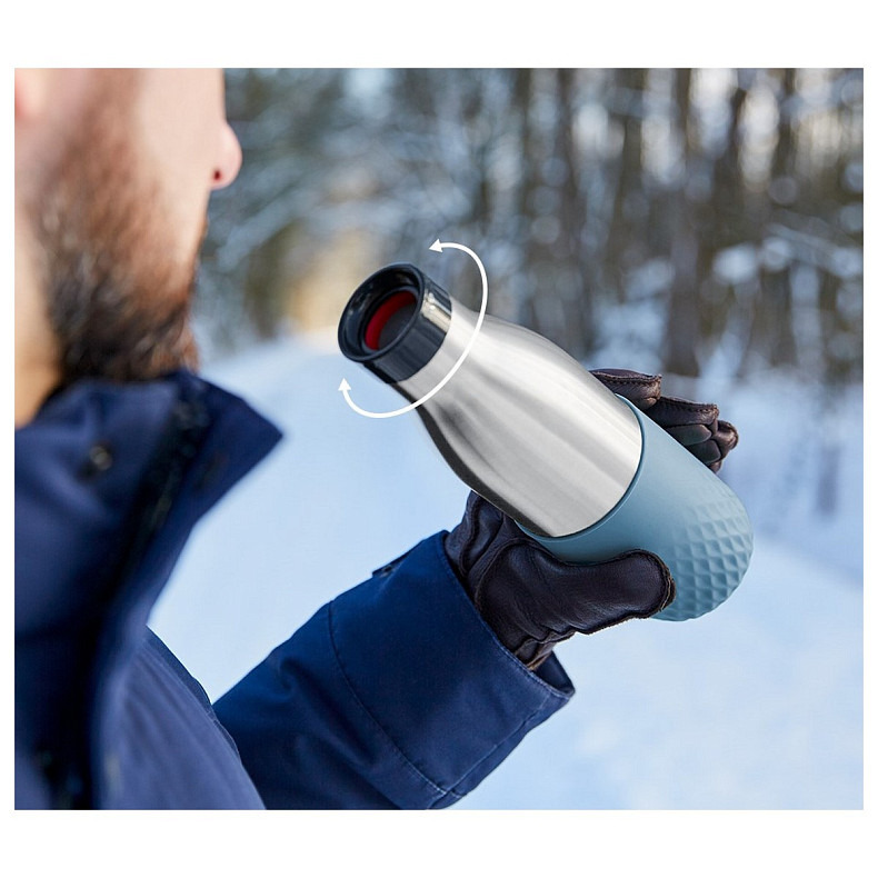 Термопляшка Tefal Bludrop soft touch, 500мл, нержавіюча сталь, блакитний (N3110710)