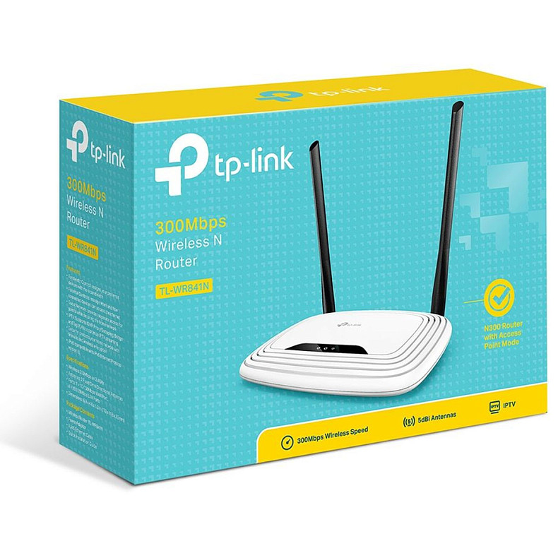 Wi-Fi Роутер TP-LINK TL-WR841N (1*Wan, 4*Lan, WiFi 802.11n, 2 антенны) (TL-WR841N)