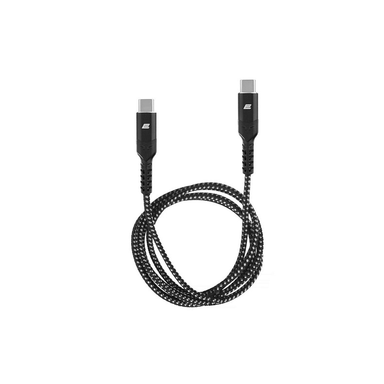 Кабель 2E USB-C > USB-C, 1м, 240Вт, плетений, чорний