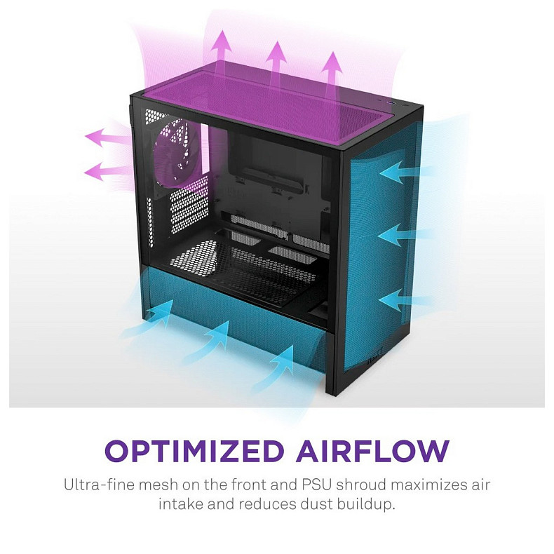 Корпус NZXT H3 Flow Black без БП (CC-H31FB-01)