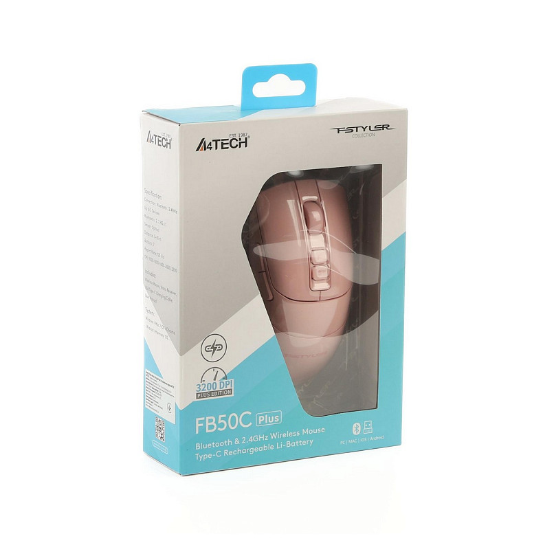 Мышь A4Tech Fstyler FB50C Plus Pink