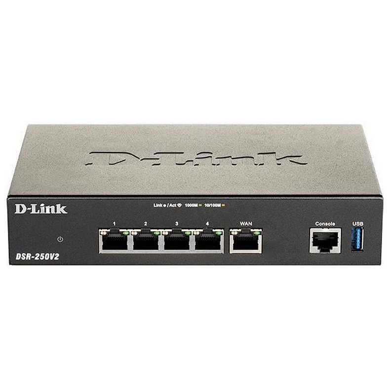 Мультисервисный маршрутизатор D-Link DSR-250V2 4xGE LAN, 1xGE WAN