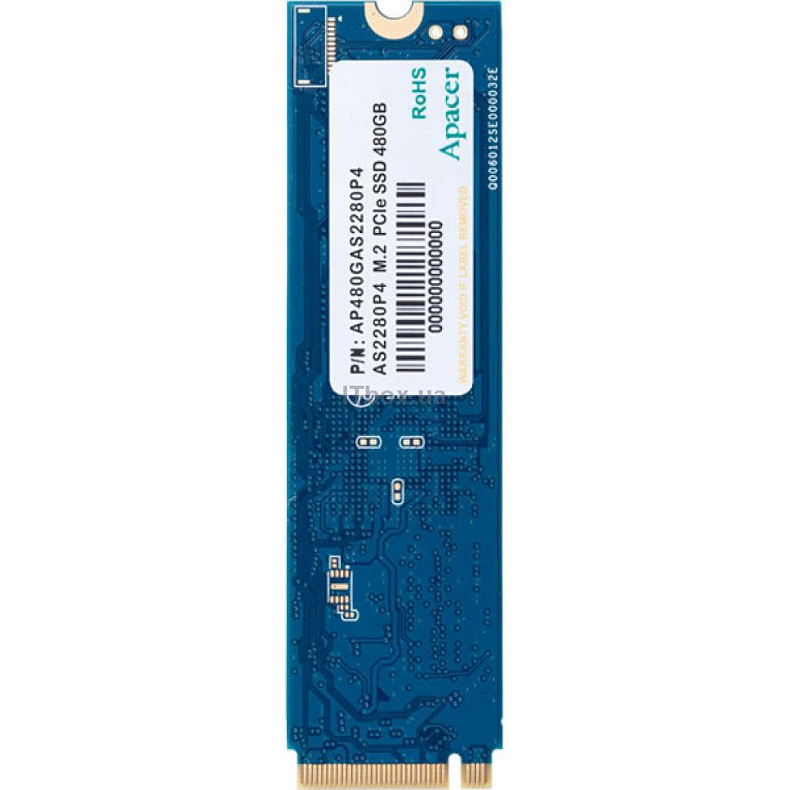 SSD диск Apacer AS2280P4 480GB M.2 2280 PCIe 3.0 x4 3D TLC (AP480GAS2280P4-1)