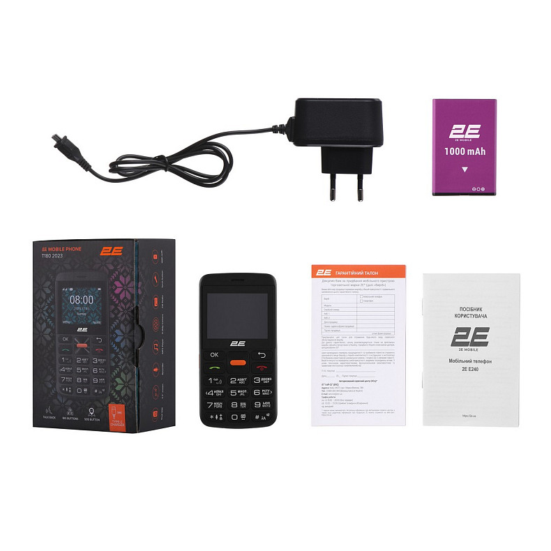 Мобільний телефон 2E T180 Max Dual Sim Black (688130251051)