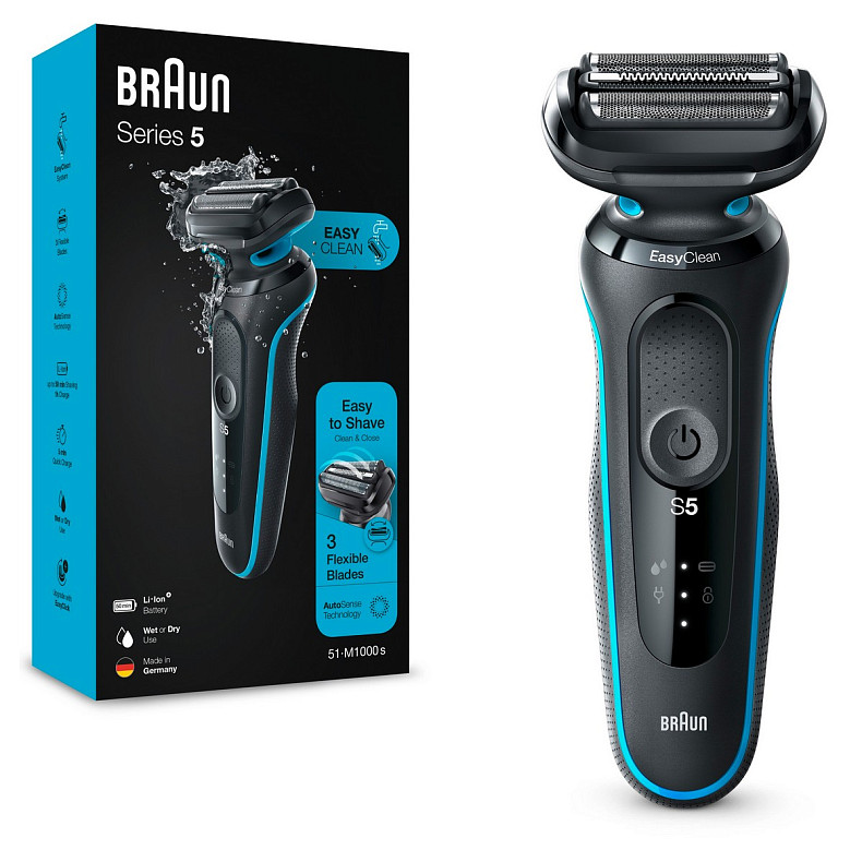 Електрична бритва Braun Series 5 51-M1000s чорна/м'ятна