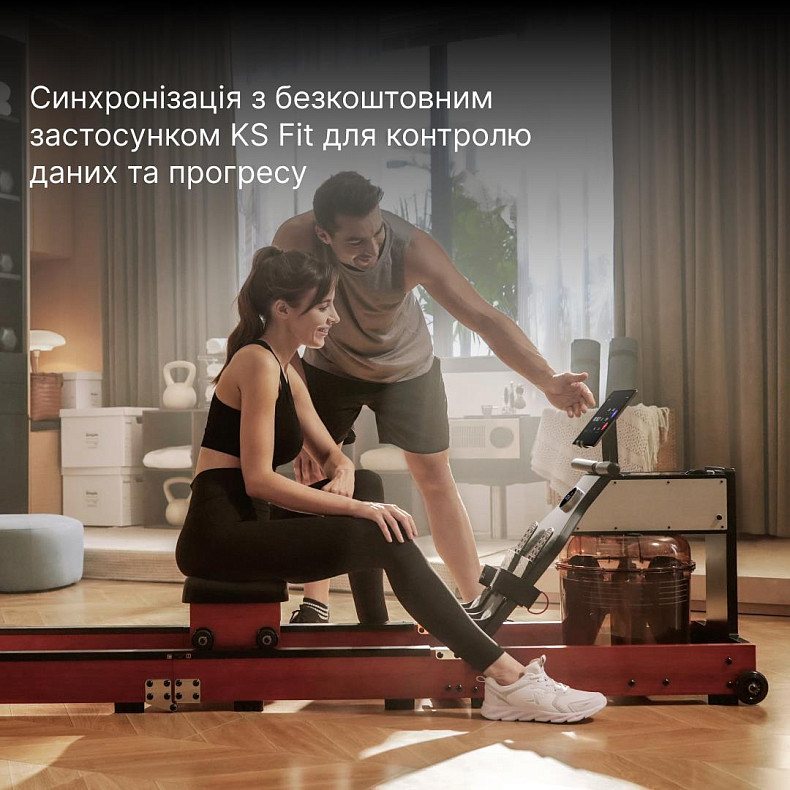 Веслувальний тренажер Kingsmith WM10 Pro Чорний горіх