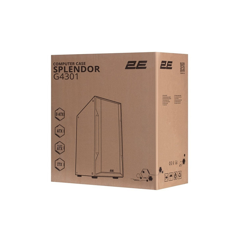 Корпус 2E Gaming Splendor G4301, без БП, 2xUSB 3.0, 1xUSB Type-C, 4x120mm ARGB, controller with remote