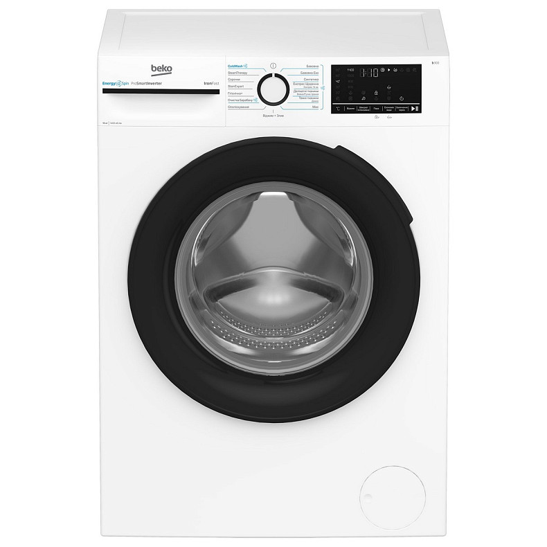 Пральна машина Beko фронтальна, 10кг, 1400, A+++, 58см, дисплей, інвертор, пара, білий