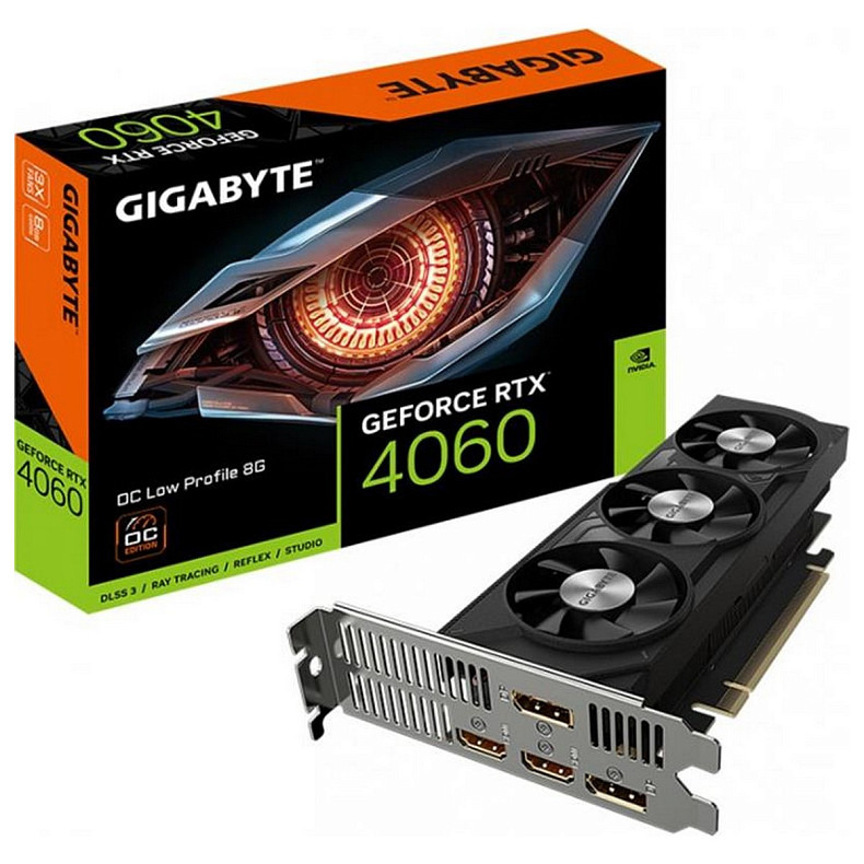 Відеокарта GeForce RTX 4060 8GB GDDR6 OC Low Profile Gigabyte (GV-N4060OC-8GL)