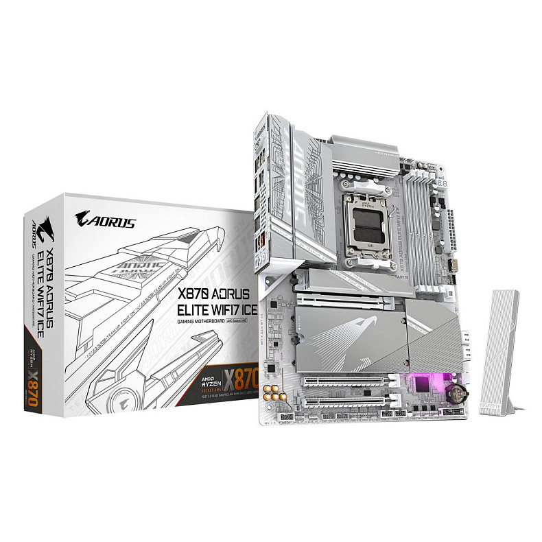 Материнская плата GIGABYTE X870 A ELITE WF7 ICE sAM5 X870 4xDDR5 M.2 HDMI ATX