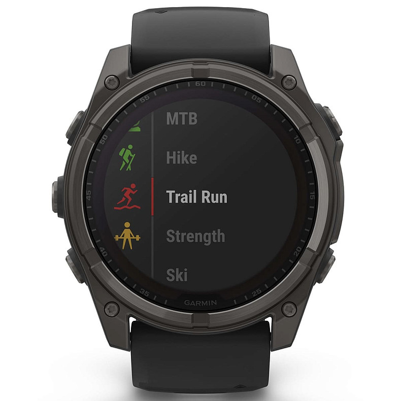 Спортивные часы GARMIN Fenix 8 51mm Sapphire Solar Carbon Gray DLC Titanium with Black Silicone Band