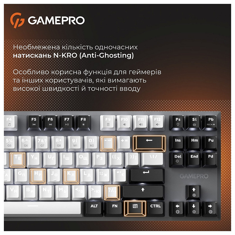 Клавиатура GamePro Genesis Joker MK124G Outemu Red Swithes USB Gray