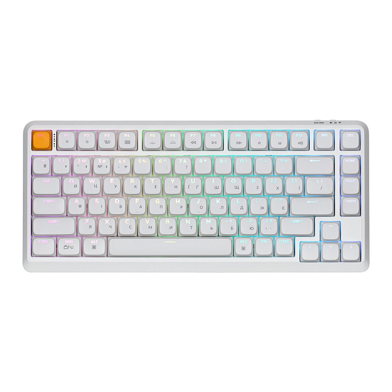 Клавиатура механическая Keychron J1 82Key, K pro Banana, WL/BT/USB-A, QMK, Hot-swap, EN/UKR, RGB, белый