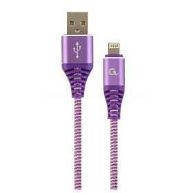 Кабель Cablexpert (CC-USB2B-AMLM-1M-PW) USB 2.0 A - Lightning, премиум, 1м, фиолетовый