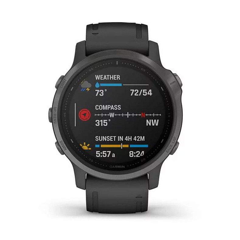 Мультиспортивные часы GARMIN Fenix 6S Sapphire  Carbon Grey DLC with Black Band