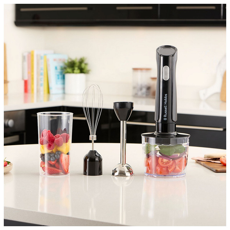 Блендер Russell Hobbs погружной Desire Matte Charcoal, 500Вт, чаша-500мл, венчик, мини-изд., черный
