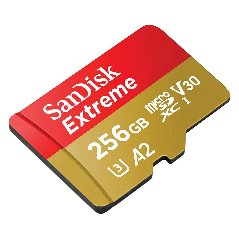 Карта памяти SanDisk 256 GB microSDXC UHS-I U3 V30 A2 Extreme (SDSQXAV-256G-GN6MA)