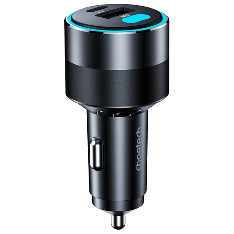 Автозарядка 3xUSB 124W (2xUSB-C+USB-A) PD3.0 100W чорна Choetech