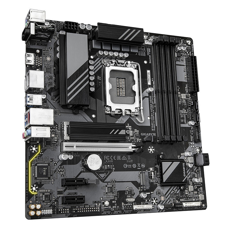 Материнська плата GIGABYTE B760M DS3H WF6E GEN5 s1700 B760 4xDDR5 M.2 Wi-Fi BT HDMI mATX