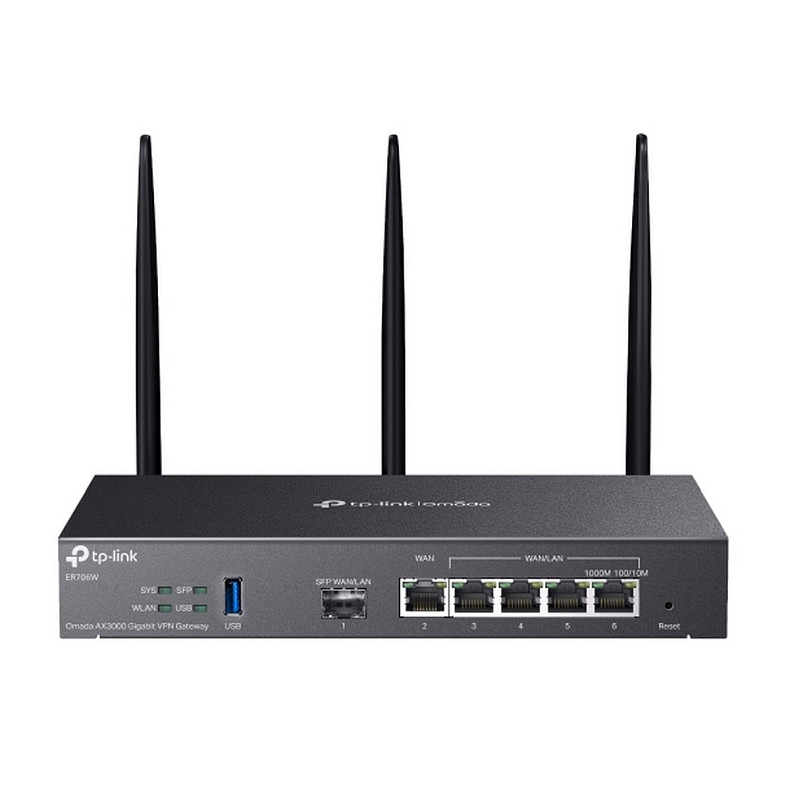 Маршрутизатор TP-LINK ER706W AX3000 4xGE LAN/WAN, 1xGE WAN, 1xSFP, 1xUSB3.0