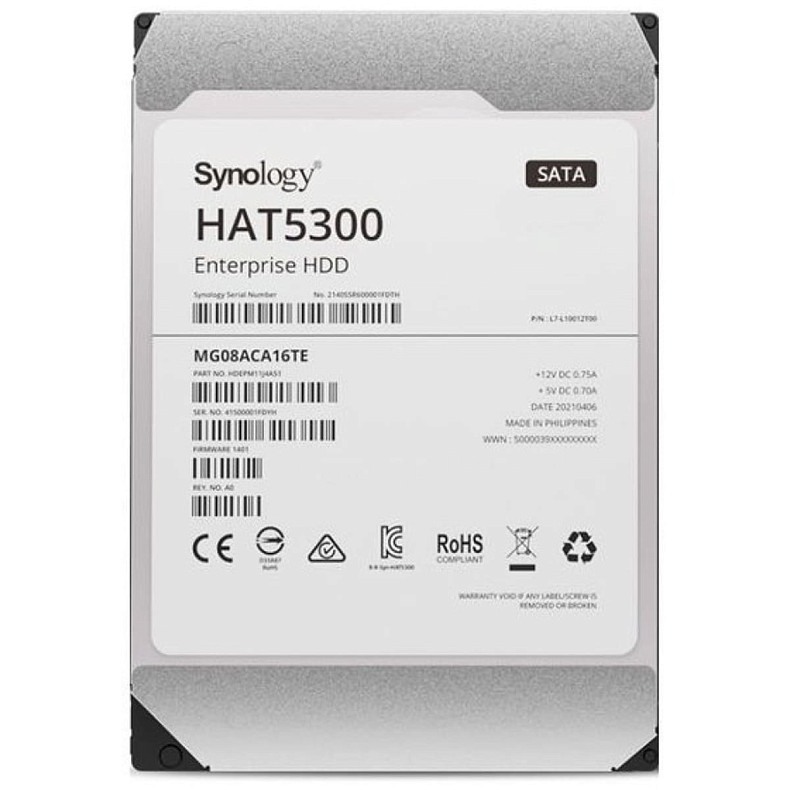 Накопичувач HDD SYNOLOGY SATA 16TB 7200RPM 6GB/S 512MB HAT5300-16T