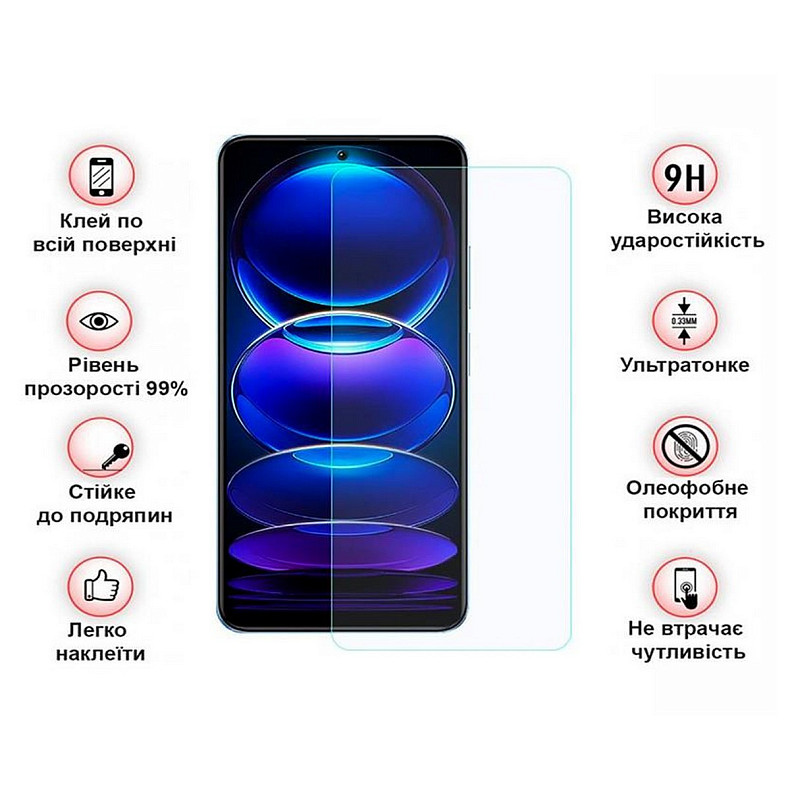 Захисне скло BeCover для Xiaomi Redmi Note 12 4G/Note 12 5G/Poco X5 5G Crystal Clear Glass 3D (70