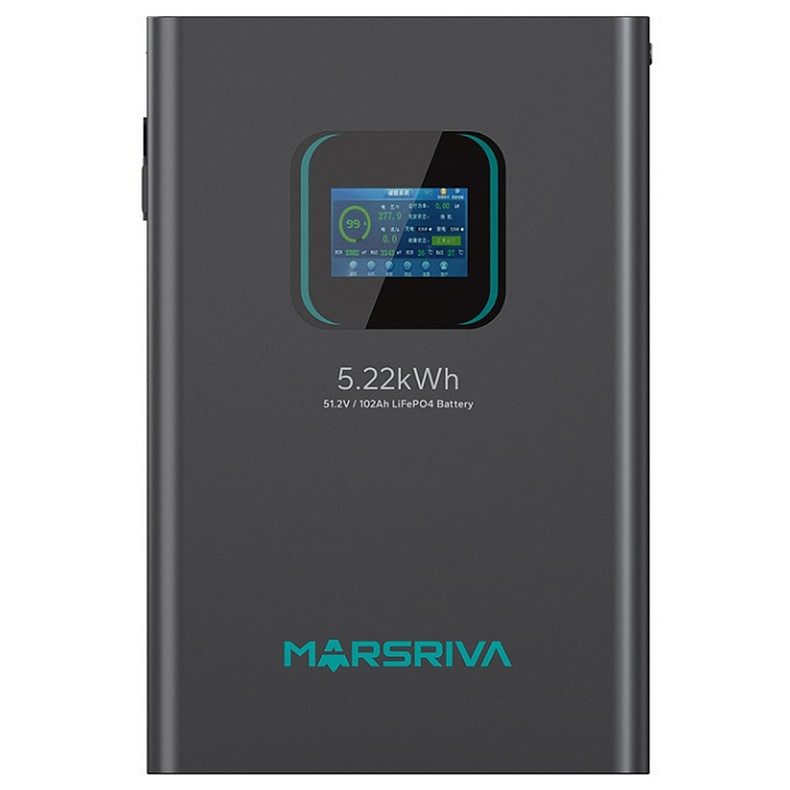 Акумуляторна батарея Marsriva LiFePO4 battery,  51.2V/102Ah, 5.22KWH, wall mounted