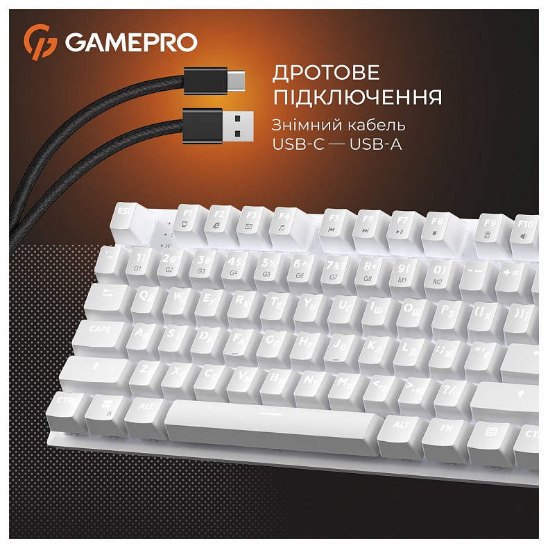Клавиатура GamePro Genesis Joker MK124W Outemu Red Swithes USB White