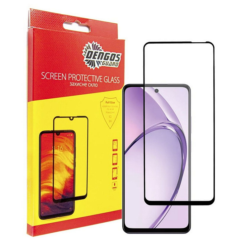 Защитное стекло Dengos для Oppo A3X Black Full Glue (TGFG-377)
