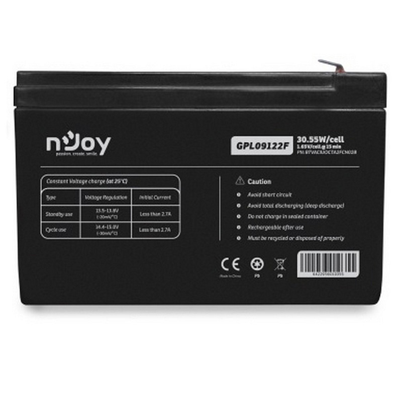 Акумуляторна батарея Njoy GPL09122F 12V (BTVACIUOCTA2FCN02B) VRLA