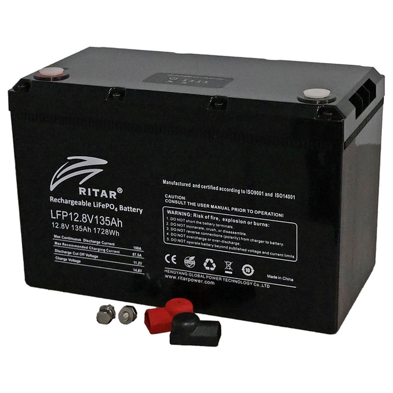 Акумуляторна батарея літієва Ritar 12 В 135 Aгод, LiFePo4