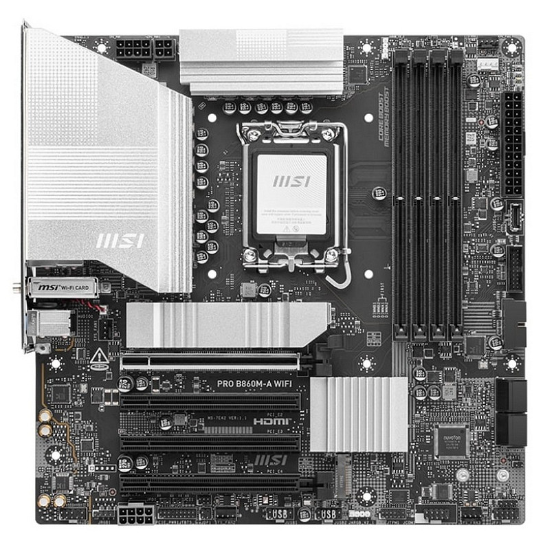 Материнская плата MSI PRO B860M-A WIFI s1851 B860 4xDDR5 M.2 HDMI DP WiFi BT mATX