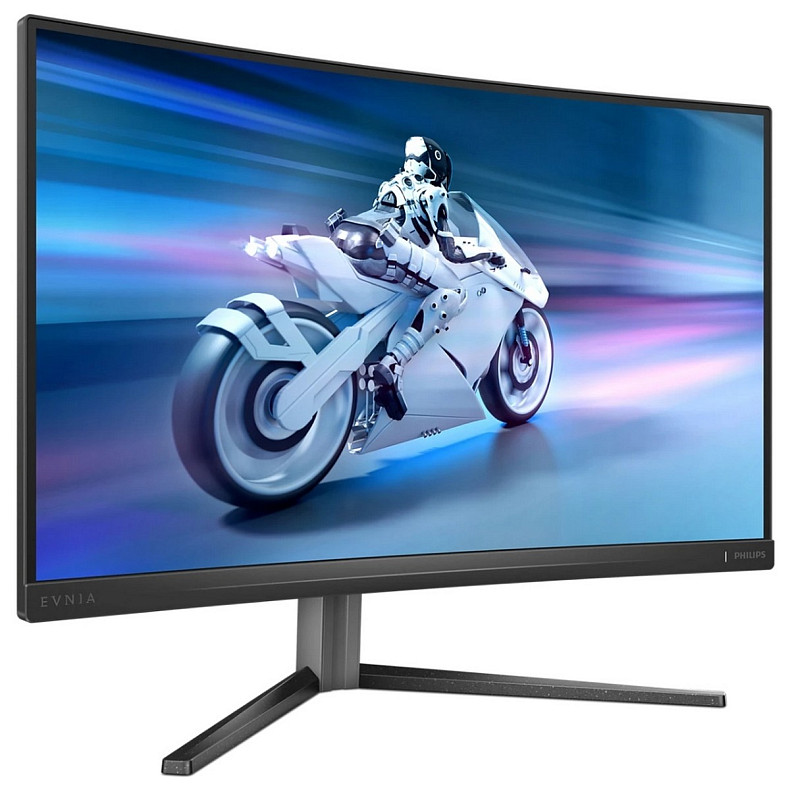 Монітор 27" Philips 27M2C5200W, VA, вигнутий, 280Hz, 0,3 ms, 2xHDMI, DP, HAS, Pivot, чорно-сірий