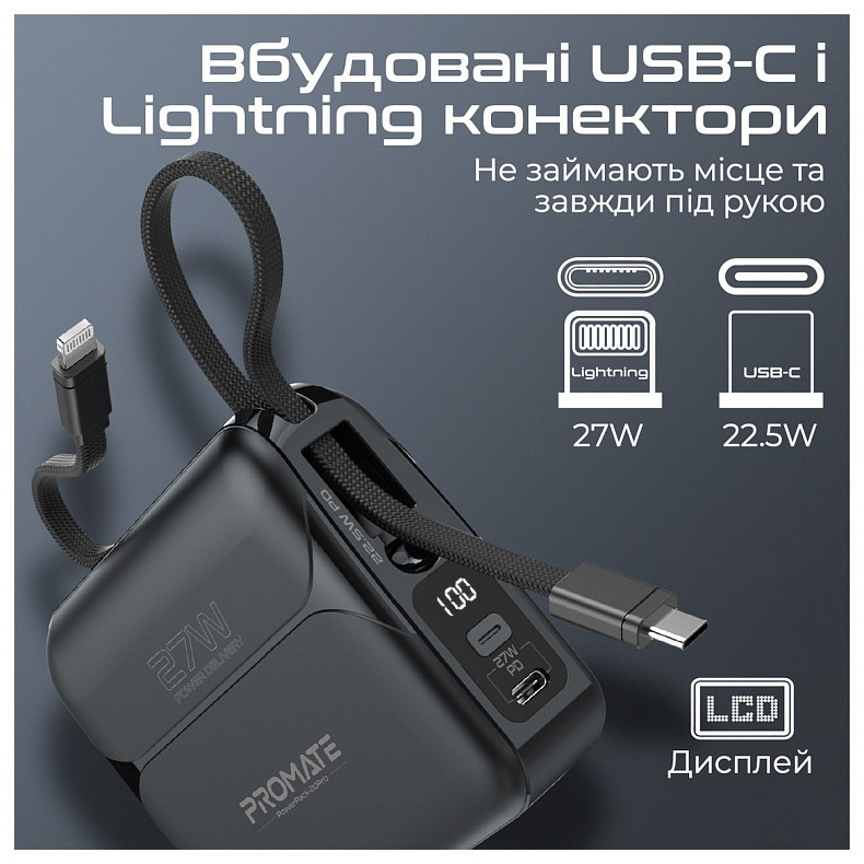 Универсальная мобильная батарея Promate powerpack-20pro.black 20000mAh