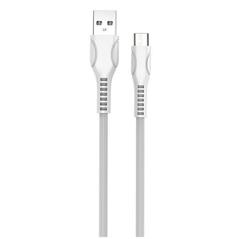 Кабель ColorWay USB-microUSB (line-drawing), 2.4А, 1м, White (CW-CBUM028-WH)