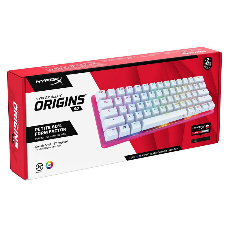 Клавіатура HyperX Alloy Origin 60 Red USB RGB ENG/RU, Pink