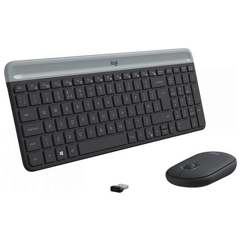 Комплект (клавиатура, мышь) беспроводной Logitech MK470 Graphite USB (920-009204)