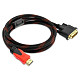 Кабель HDMI M - DVI 24M, 1.5 м, обплетення