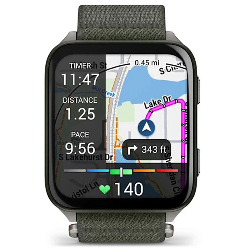 Смарт-годинник Garmin Venu X1 Moss with Titanium Caseback and Moss ComfortFit Nylon Band (010-02980-01)