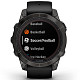 Спортивний годинник GARMIN Fenix 7 Pro Sapphire Solar Carbon Gray DLC Titanium with Black Silicone