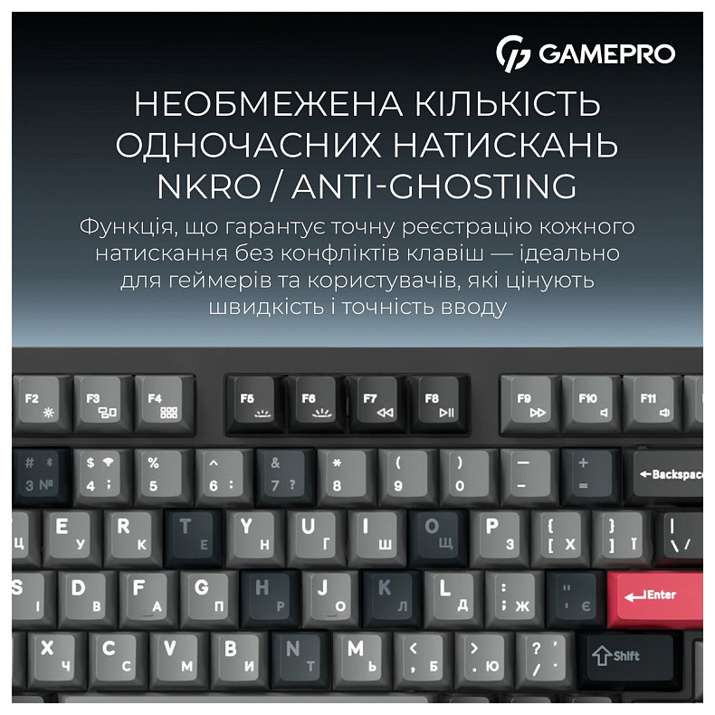 Клавиатура GamePro Asgard Drakkar Keychron Super Red Switch Black (MK305BK)