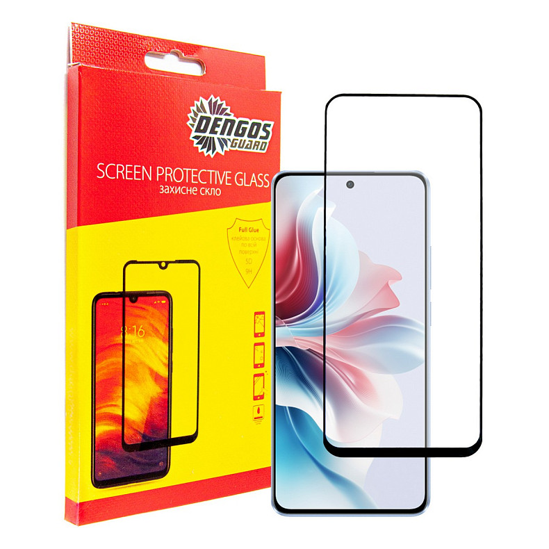 Защитное стекло Dengos для Oppo Reno 11F Black Full Glue (TGFG-359)