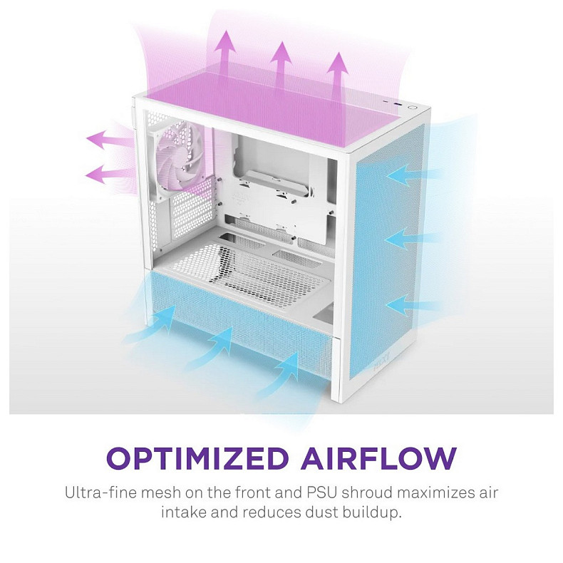 Корпус NZXT H3 Flow White без БП (CC-H31FW-01)