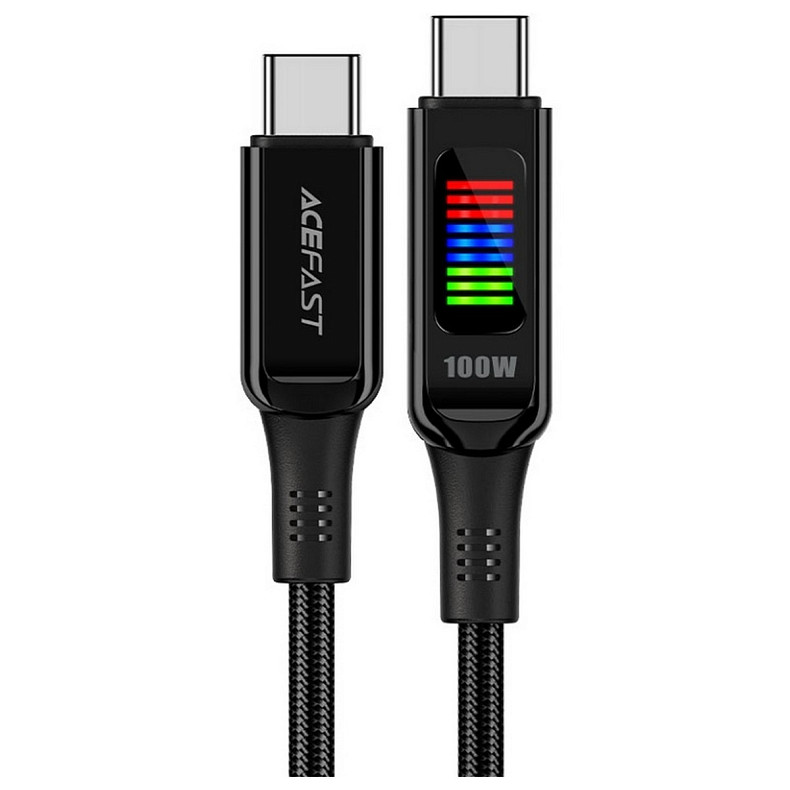 Кабель USB 2.0 USB-C to USB-C, 1,2 м, 100W, с дисплеем, C7-03 Acefast