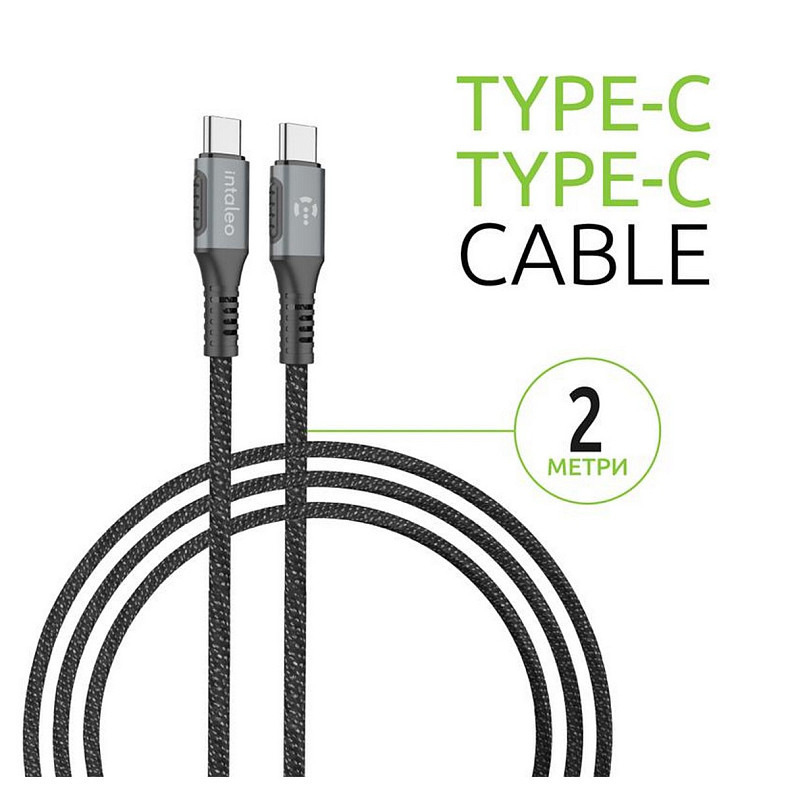 Кабель Intaleo CBGPD60WTT2 USB Type-C-USB Type-C 2м Grey (1283126518102)