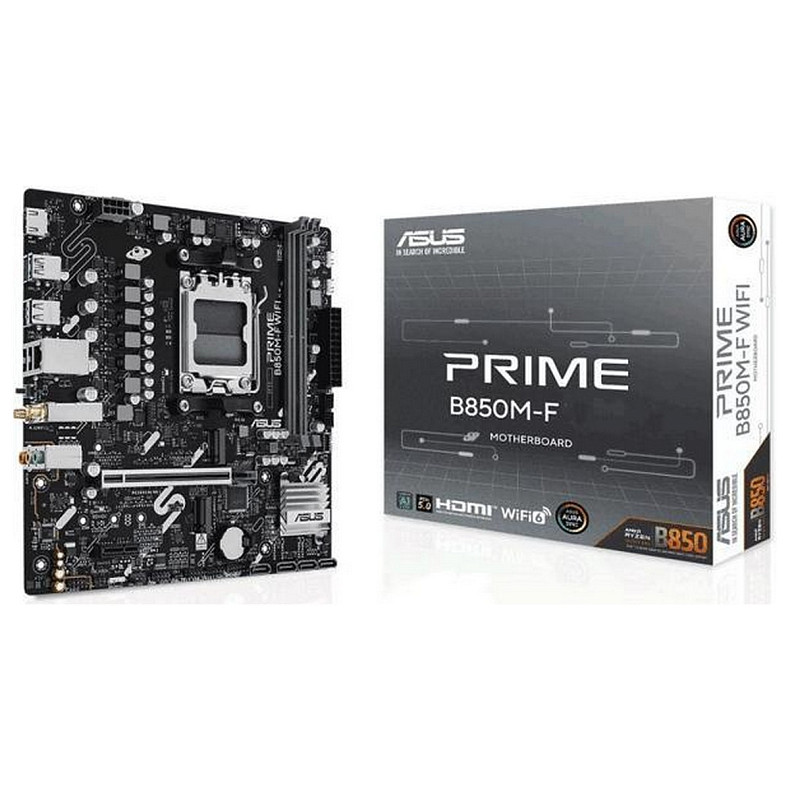 Материнcька плата ASUS PRIME B850M-F sAM5 B850 2xDDR5 M.2 HDMI Wi-Fi BT mATX