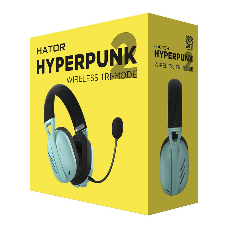 Наушники Hator Hyperpunk 2 Wireless Tri-mode Black/Mint (HTA-858)