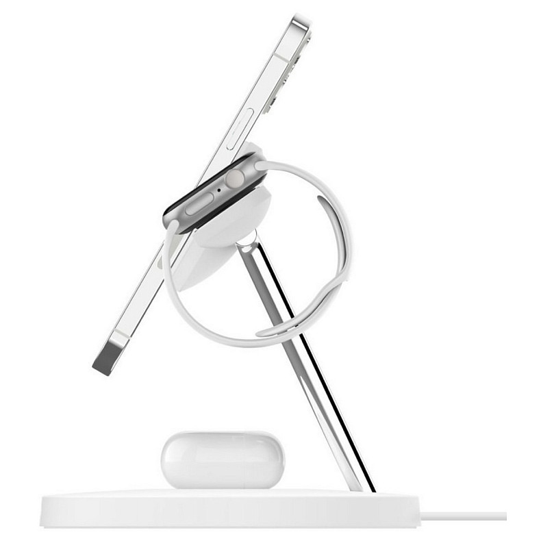 Беспроводное зарядное устройство для Belkin MagSafe 3in1 Wireless Charger, white (WIZ017VFWH)
