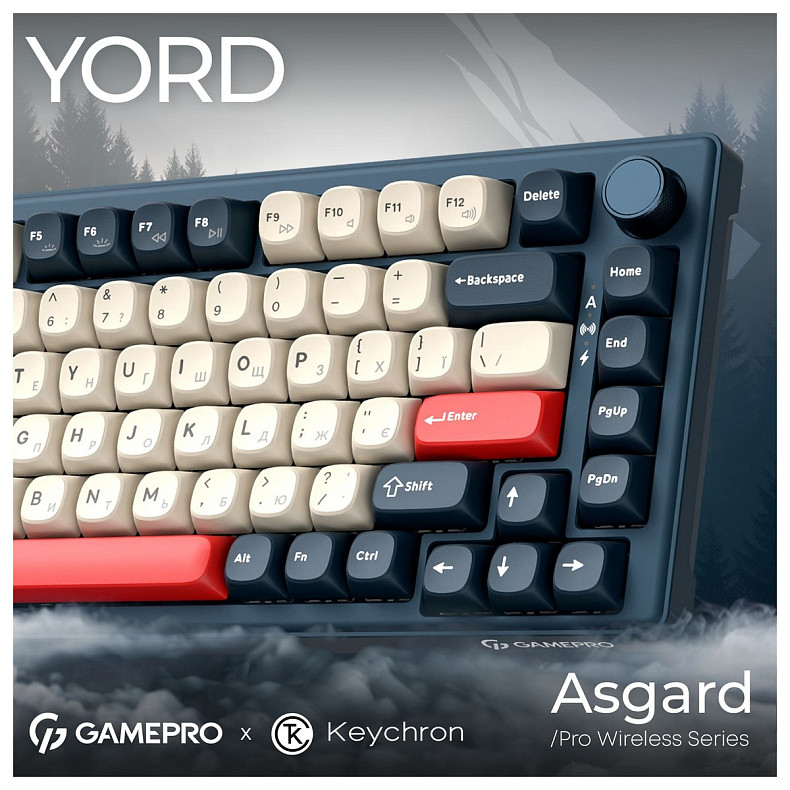 Клавиатура GamePro Asgard Yord Keychron Super Red Switch Blue (MK266BL)